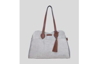 Real Suede Leather Shoulder Bag with Tassel Charm
