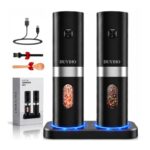 Rechargeable Salt & Pepper Grinder Set with Dual Charging Base