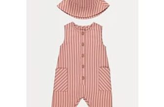Red Striped All in One and Hat Outfit