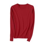 Red Womens Knit Crew Neck Sweater