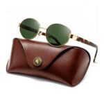 Retro Polarized Sunglasses for Women and Men UV400 Gold Frame