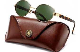 Retro Polarized Sunglasses for Women and Men UV400 Gold Frame