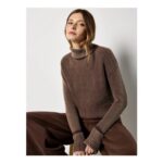 Roll Neck Ribbed Stonewashed Jumper