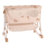 Roma Dolls Bedside Crib Foldable, Adjustable Heights, Storage Basket