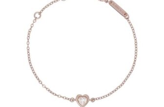Rose Gold Coloured Crystal Heart Bracelet