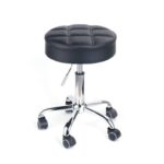 Round Swivel Beauty Stool with Adjustable PU Leather Seat