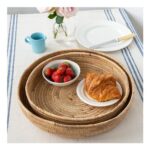 Round Water Hyacinth Trays (Set of 2)