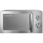 Russell Hobbs Stainless Steel Microwave 20 Litre 800W Solo Manual with 5 Power Levels, Defrost Function & Easy Clean, 35 Minute Timer