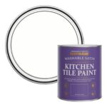 Rust-Oleum Water Resistant Kitchen Tile Paint, Satin Finish – Chalk White 750ml