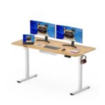 SANODESK 120x60cm Electric Height-Adjustable Standing Desk with Cable Tray
