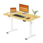 SANODESK Electric Standing Desk 110×54 Cm, Memory Panel, Maple