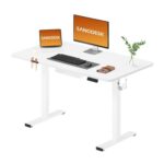 SANODESK Electric Standing Desk 110x54cm, Height Adjustable, White