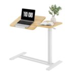 SANODESK Height-Adjustable Overbed Bedside Table with Tray