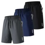 SHAGGA 3 Pack Gym Shorts, Lightweight Quick Dry with Zipper Pockets Sold by quanzhoushipuluodiyafuzhuangyouxiangongsi FBA