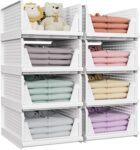 SNSLXH   Folding Stackable Closet Storage,Space-Saving Wardrobe