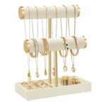 SONGMICS 3-Tier Bracelet Holder Stand with Velvet Tray