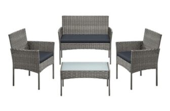 SONGMICS 4-Piece Garden Furniture Set, PE Rattan