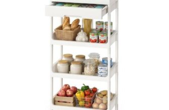 SONGMICS 4-Tier Storage Trolley on Wheels, (3 Tier 16.99)