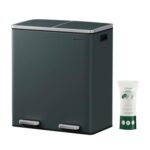 SONGMICS Dual Rubbish Bin with Lids, 2 X 8 Gal