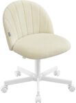 SONGMICS Office Chair, Swivel Makeup Vanity Desk Chair, Height Adjustable, Corduroy Fabric, Foam Padded, for Home Office, Bedroom, Dressing Room, Sand Beige OBG027L101