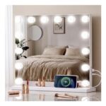 SONGMICS Vanity Mirror with Lights, 15 LEDs, 3-Color Modes