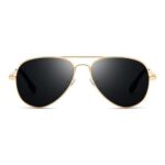 SUNGAIT Classic Pilot Sunglasses, Polarized UV400, Gold Frame Gray Lens