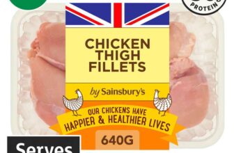 Sainsburys 640g British Fresh Skinless & Boneless Chicken Thigh Fillets (Nectar Price)