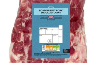 Sainsburys Rindless Boston Butt Pork Shoulder Joint 1.25kg or 1.5kg £6.69 – Nectar price (Equivalent to £4.46 per kg)