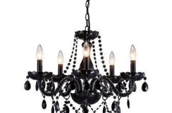 Saint Mossi Black Crystal 5-Light Chandelier