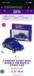 Sale e.g. Cadbury Dairy Milk Bubbly VW Beetle Corgi Car
