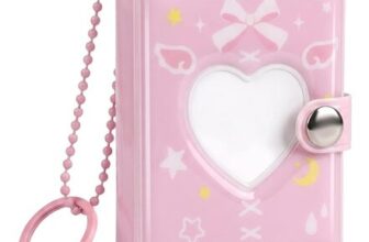 Satiskid Mini Photo Album with Keychain, 32 Pockets