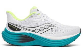 Saucony Triumph 24 Running Shoes – Mens – White/Tranquil