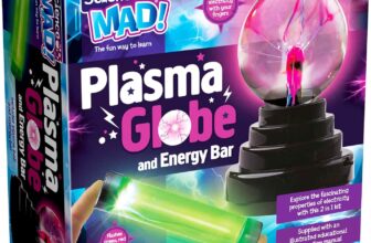 Science Mad 2 in 1 Plasma Globe – Kids Fun Tesla Light Energy Bar Toy, 8 Touch Sensitive Lightning Electricity Nebula Sphere Neon Glow Rod for Physics STEM Bedroom Decor Cool Birthday Tech Gifts