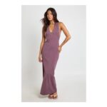 Scoop Neck Studded Detail Maxi Dress