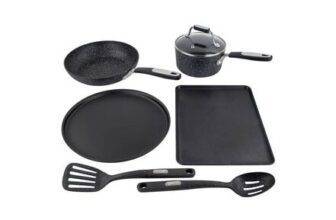 Scoville 6-Piece Aluminium Cookware Set, Black