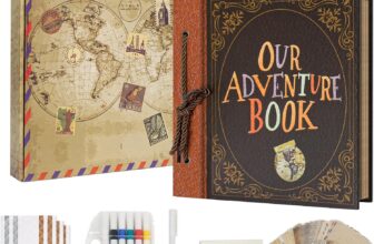 Scrapbook Kit, 10×10 Inch DIY Photo Album, 20 Sheets 40 Pages, Kraft Paper Scrapbooking Supplies, Hardcover, Creative Gift for Anniversary Travel Valentine