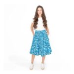 Seasalt Blue Waves Flare Midi Skirts with Pockets