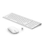 Seenda WGJP-031B Ultra-Thin Wireless Keyboard and Mouse Set (White/Silver)