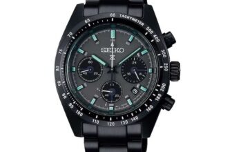 Seiko Prospex Black Series Night Speedtimer Solar Chronograph Black Bracelet Watch