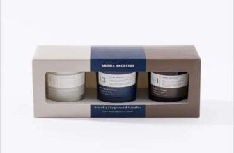 Set of 3 Black Pepper & Sandalwood, Amber & Tonka and Sea Salt & Vetiver Candle Gift Set – Free C&C