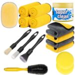 ShinetiX 16 PCS Car Cleaning Kit, 800 GSM Microfiber Towels, Car Detailing Kit Sold by Shinetix / FBA