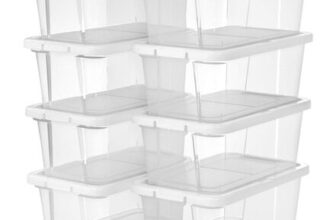 Shoe Boxes with Lids, Set of 8, Stackable Shoe Organiser