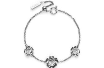 Signature Tudor Rose Silver Tone Bracelet