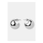 Silver Chunky Curved Stud Earring