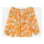 Simply Be Orange Print Linen Bardot Top
