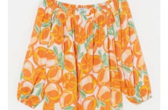 Simply Be Orange Print Linen Bardot Top