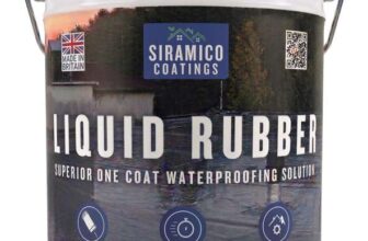 Siramico Coatings Liquid Rubber Roof Coating, 5 Litres, One Coat Waterproofing, Black, Grey, Clear – Sold & Shipped by Siramico Coatings Ltd