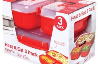 Sistema Heat and Eat Microwave Container Set 1.25 L525 ml Microwave School Lunch Boxes with Steam Release Vents
