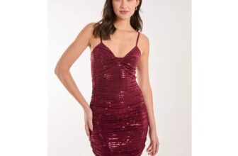 Size L Pink Vanilla Mirror Sequin Twist Front Mini Dress