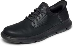 Skechers Garza Gervin Mens Shoes – Black Leather – Size 11